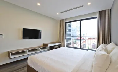 Appartement avec vue et balcon — Duc Hoang Residence & Hotel West Lake